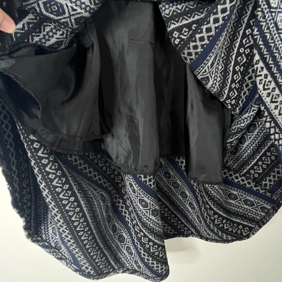 Idealsanxun Women's Wool Midi Skirt Size S Pleated A-Line Gray Blue Patterned - Picture 5 of 9